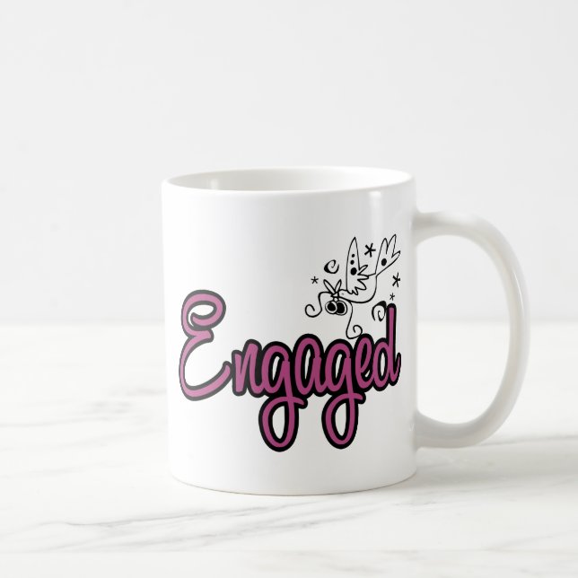 ToonDoveEngagedPink Kaffeetasse (Rechts)