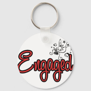 ToonDoveEngagedRed Schlüsselanhänger