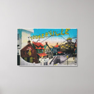 Toonerville am Ozean-Park PierSanta Monica, CA Leinwanddruck