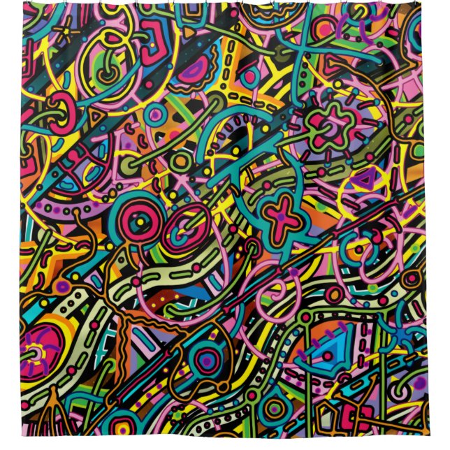 Toony Abstraction Duschvorhang (Vorderseite)