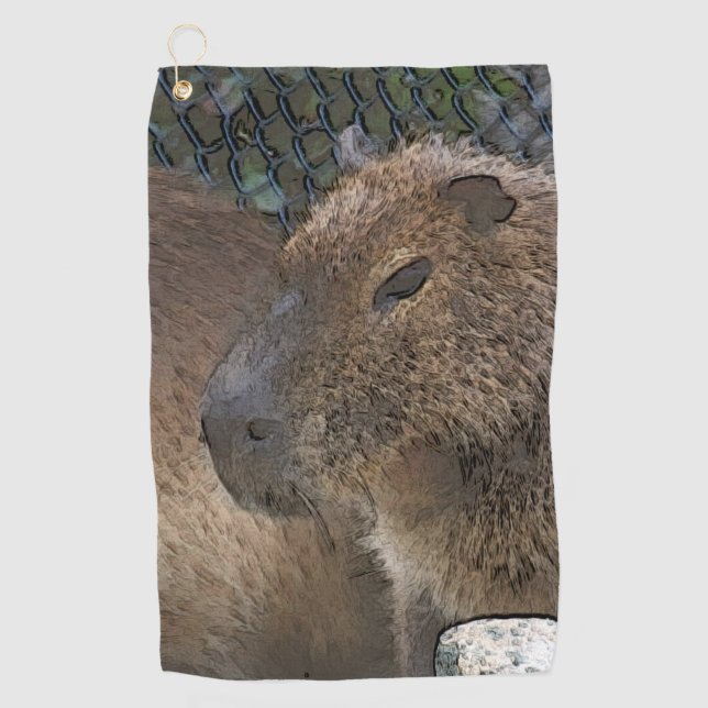 Toony Capibarah Golfhandtuch (Vorderseite)