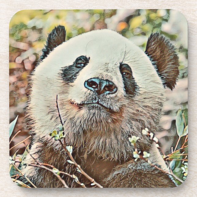 Toony Panda Getränkeuntersetzer (Vorderseite)