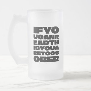 TooSober Fettgedruckte Typografie Frostierter Bech Mattglas Bierglas