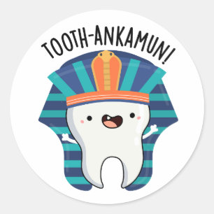 Tooth-ankamun Funny Tooth Pun Runder Aufkleber