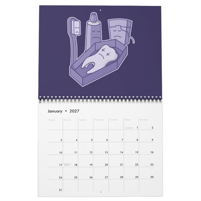 Tooth-Beerdigung Kalender (Jan 2027)