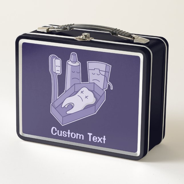 Tooth-Beerdigung Metall Lunch Box (Vorderseite)