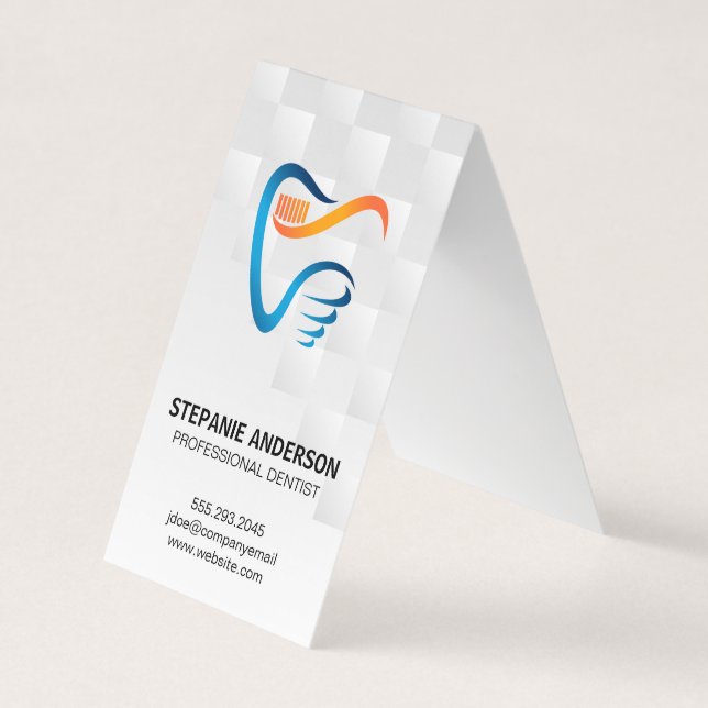 Tooth Brush and Tooth Logo | Dental Visitenkarten (Vorderseite)
