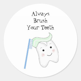 Tooth Brushing Dental Erinnerung Runder Aufkleber