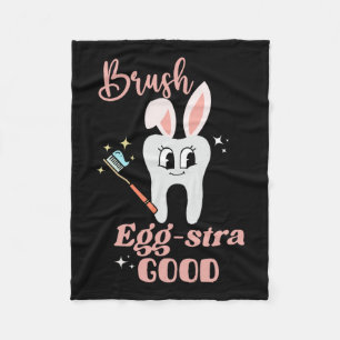 Tooth Bunny Dentist Osterfest Dental Istant Ostern Fleecedecke