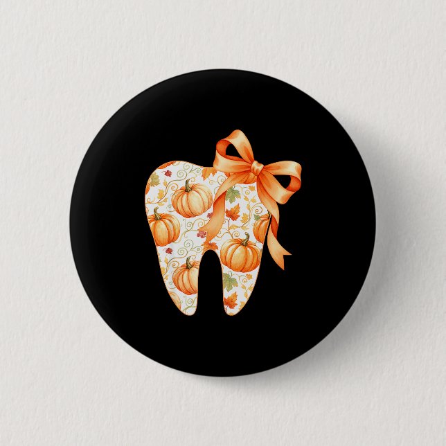 Tooth Coquette Bow Dentist Thanksgiving Dental Ist Button (Vorderseite)