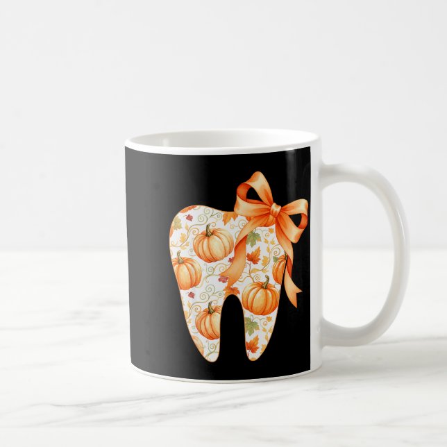 Tooth Coquette Bow Dentist Thanksgiving Dental Ist Kaffeetasse (Rechts)
