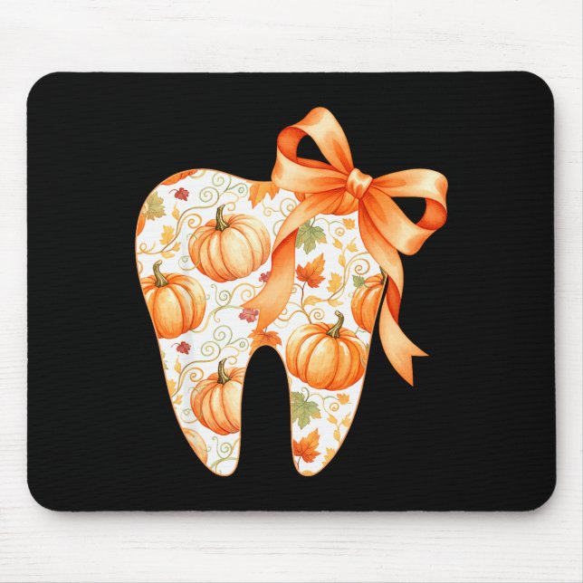 Tooth Coquette Bow Dentist Thanksgiving Dental Ist Mousepad (Vorne)
