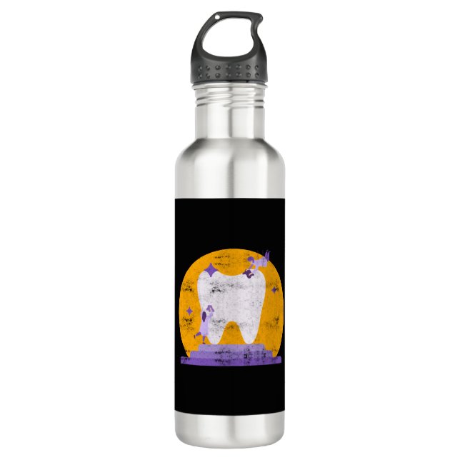 Tooth Dental Hygiene ist Dentist Halloween Anzug Edelstahlflasche (Vorderseite)