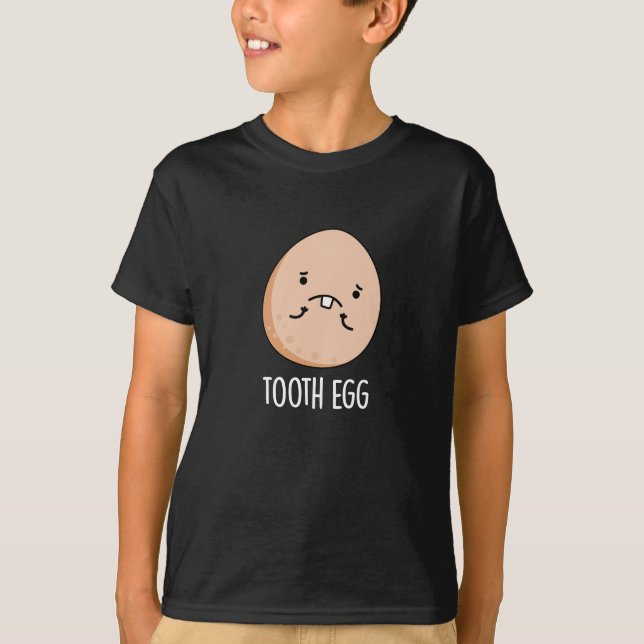 Tooth Egg Funny Dental Toothache Pub Dark BG T-Shirt (Vorderseite)