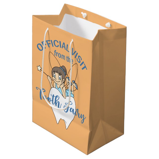 Tooth Fairy Besuch Mittlere Geschenktüte (Vorderseite Schrägansicht)