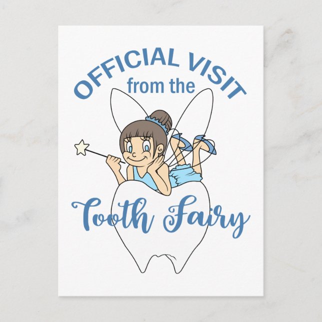 Tooth Fairy Besuch Postkarte (Vorderseite)