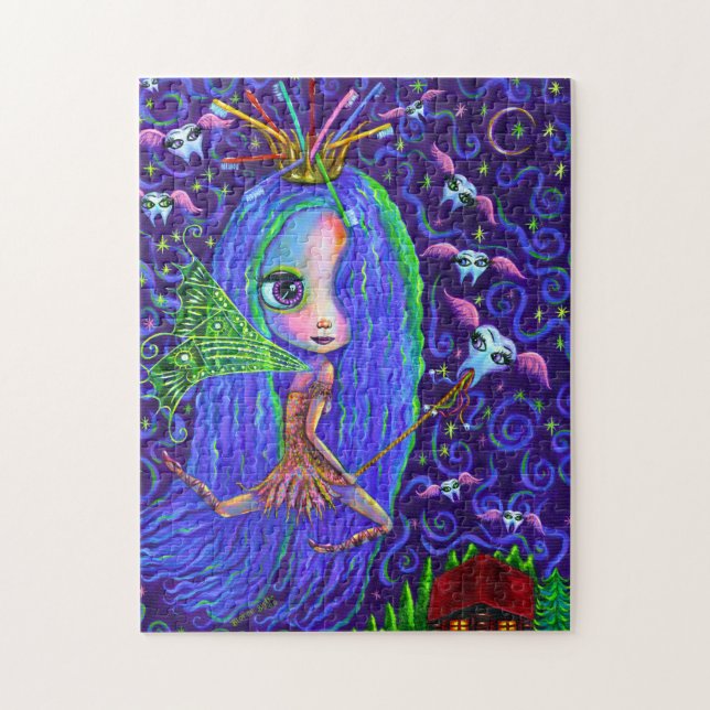 Tooth Fairy Flying Teeth Toothbrush Crown Big Eyes (Vertikal)