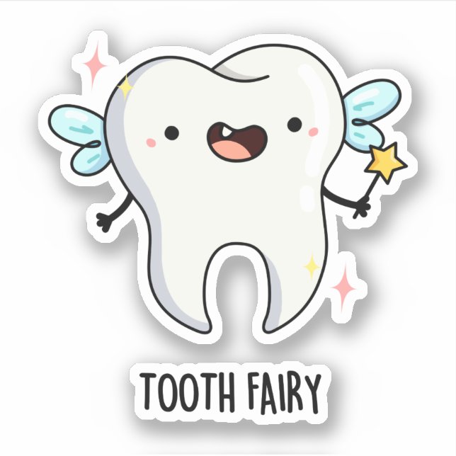 Tooth Fairy Funny Tooth Puff Aufkleber (Vorderseite)