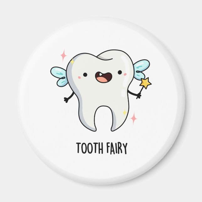 Tooth Fairy Funny Tooth Puff Magnet (Vorne)