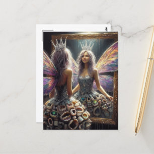 Tooth Fairy in ihrem Denture-Kleid Postkarte