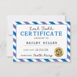 Tooth Fairy Lost Tooth Certification Printable Einladung