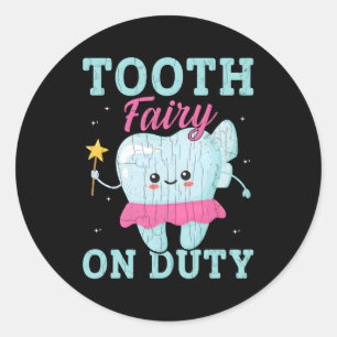 Tooth Fairy on Duty Halloween Runder Aufkleber