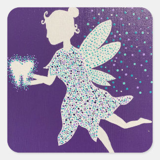 Tooth Fairy Organisator Quadratischer Aufkleber