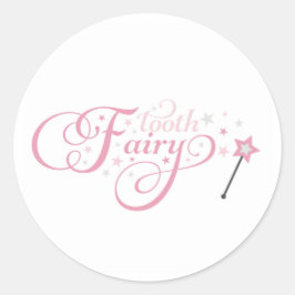 Tooth Fairy pink Runder Aufkleber
