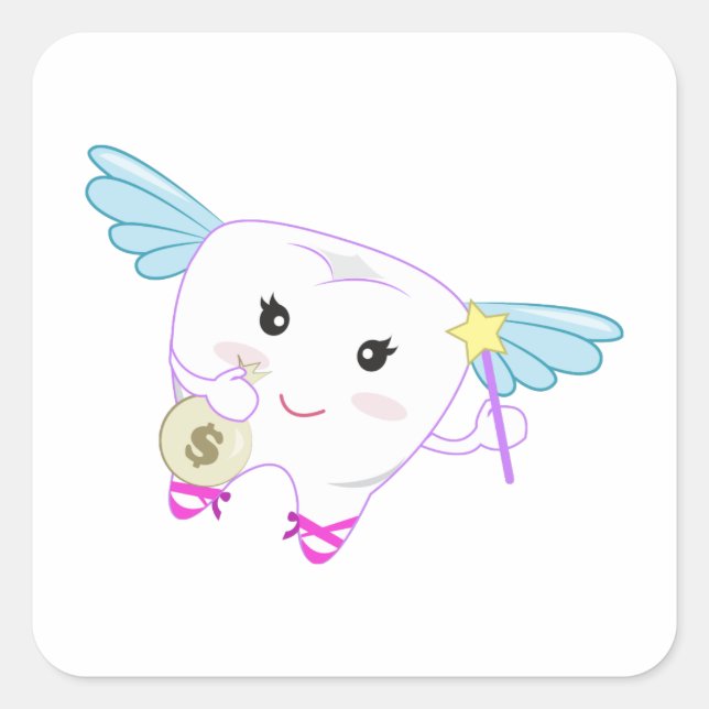 Tooth Fairy Quadratischer Aufkleber (Vorderseite)