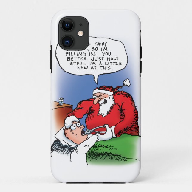 Tooth Fairy Santa Funny Weihnachts-Cartoon Case-Mate iPhone Hülle (Rückseite)