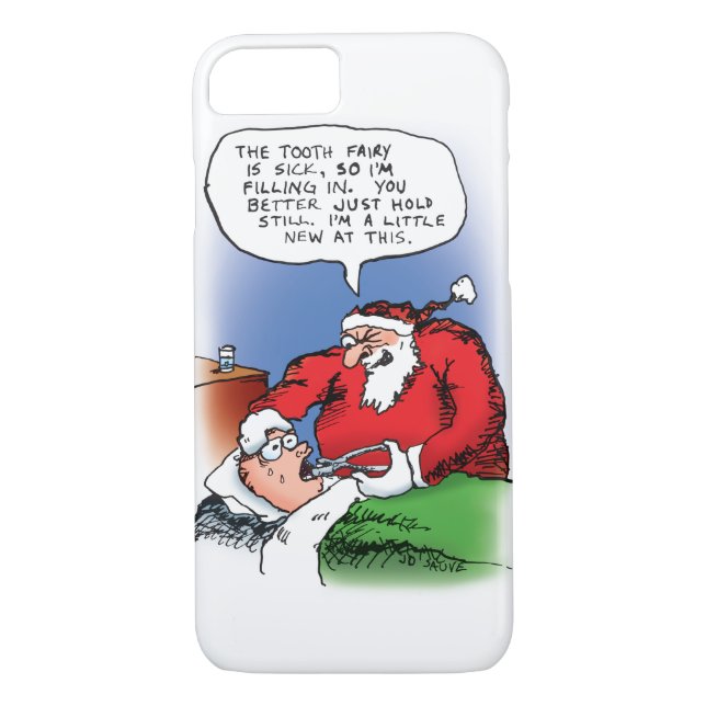 Tooth Fairy Santa Funny Weihnachts-Cartoon Case-Mate iPhone Hülle (Rückseite)