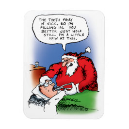 Tooth Fairy Santa Funny Weihnachts-Cartoon Magnet