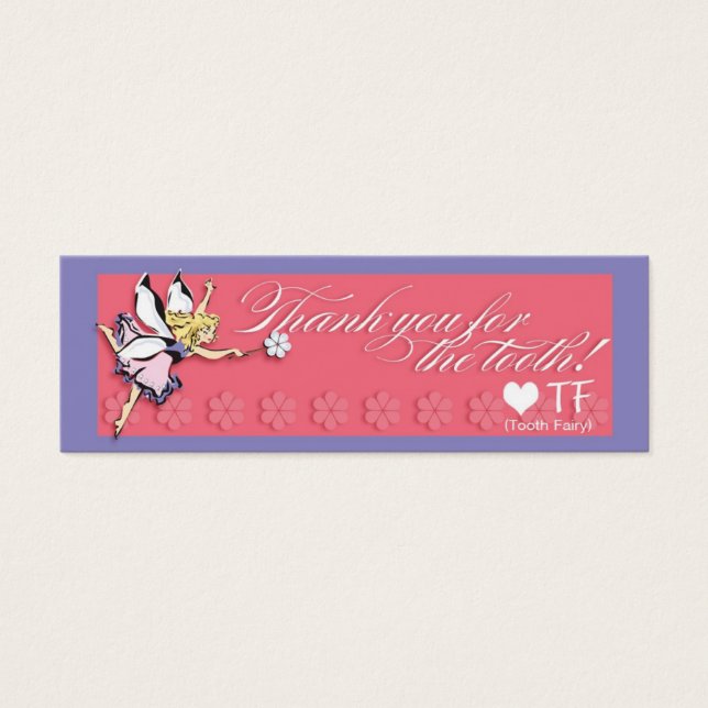 Tooth Fairy Vielen Dank Hinweis (Vorderseite)