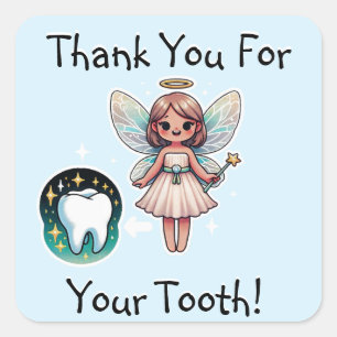 Tooth Fairy Vielen Dank Quadratischer Aufkleber