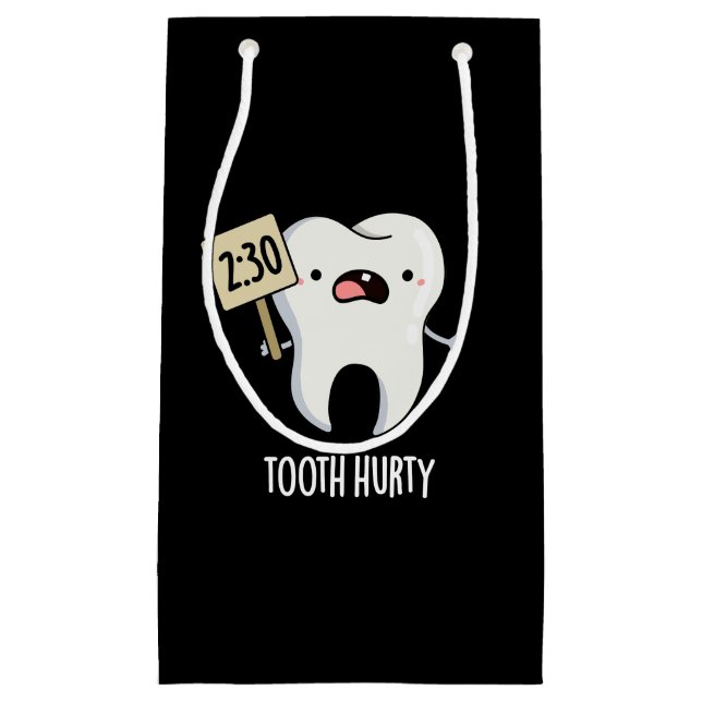 Tooth Hurty Funny Dental Pub Dark BG Kleine Geschenktüte (Vorderseite)