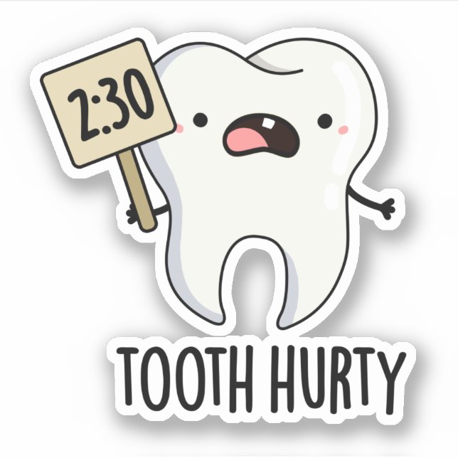 Tooth Hurty Funny Dental Puff Aufkleber (Vorderseite)