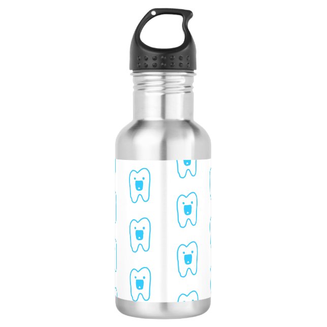 Tooth Muster Wasserflaschenmuster Edelstahlflasche (Vorderseite)