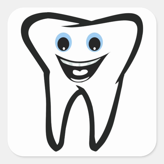 Tooth Quadratischer Aufkleber (Vorderseite)