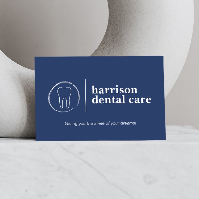 Tooth Sketch Logo Blue Dentist Visitenkarte (Von Creator hochgeladen)