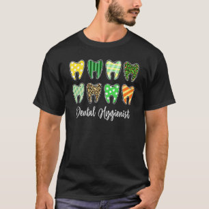 Tooth Teeth Leopard Kariert Dental Hygienist St Pa T-Shirt
