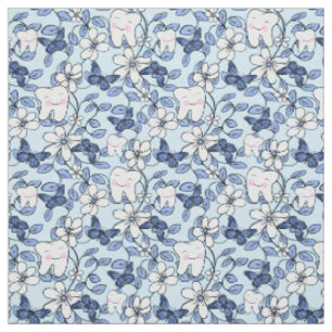 Tooth Toile / Zahnfloral in der Blues Stoff