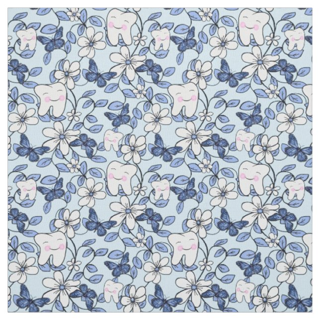 Tooth Toile / Zahnfloral in der Blues Stoff (Muster)