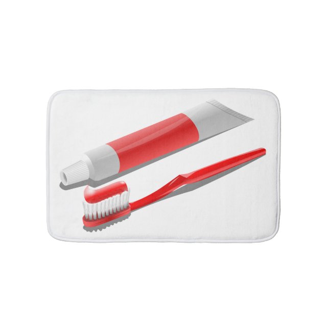 Toothbrush And Toothpaste Badematte (Vorderseite)