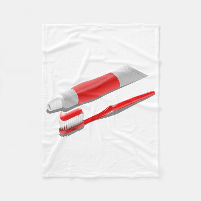 Toothbrush And Toothpaste Fleecedecke (Vorderseite)