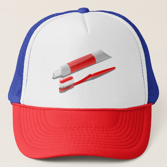 Toothbrush And Toothpaste Truckerkappe (Vorderseite)