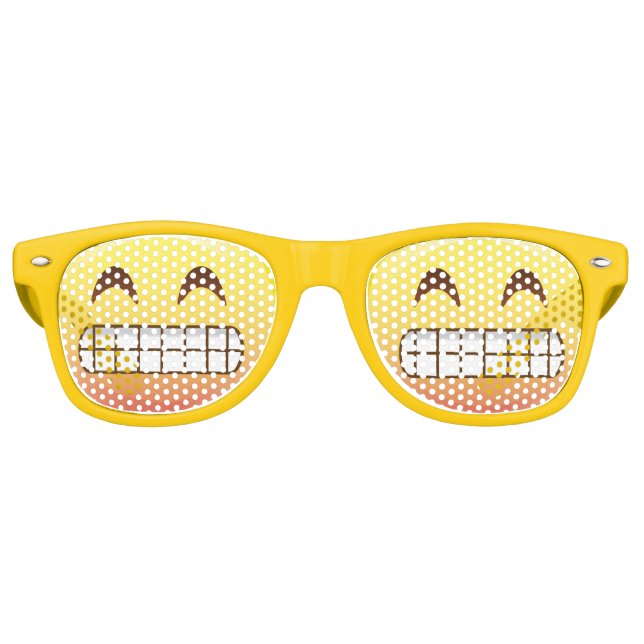 Toothy Grin Emoji Face Smile Party Brille Sonnenbrille (Vorderseite)