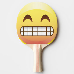 Toothy Grinsen höhnisches Emoji Tischtennis Schläger