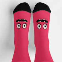 Toothy Pink Monster - Goofy Cartoon Face Design