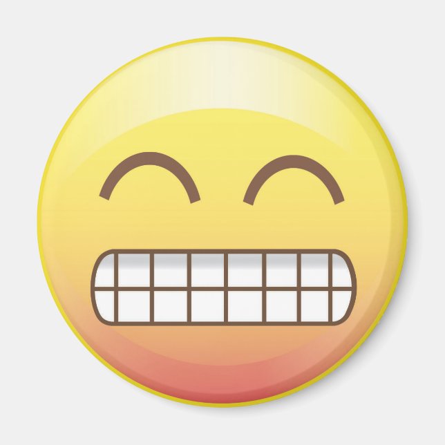 Toothy Smile Yellow Emoji Magnet (Vorne)