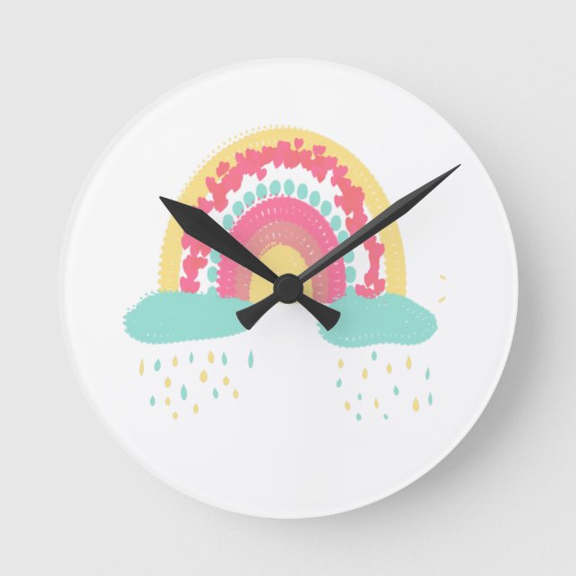Tootsie Fruchtsäge Rainbow Round Clock Runde Wanduhr (Vorderseite)